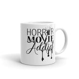 Horror Movie Addict White glossy mug