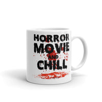 Horror Movie and Chill White glossy mug