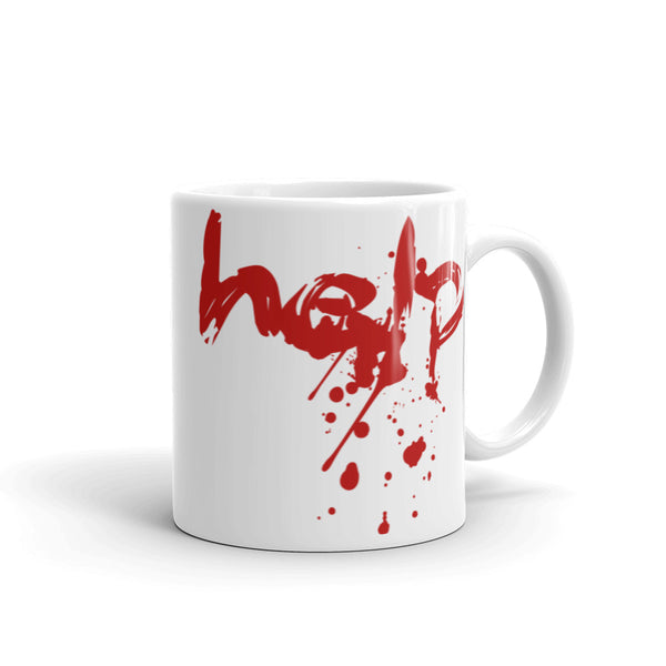 Help (Bloody) White glossy mug