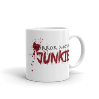 Horror Movie Junkie White glossy mug