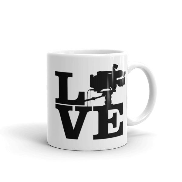 Love Film White glossy mug