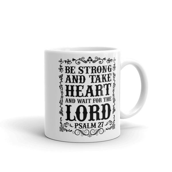 Psalm 27 White glossy mug