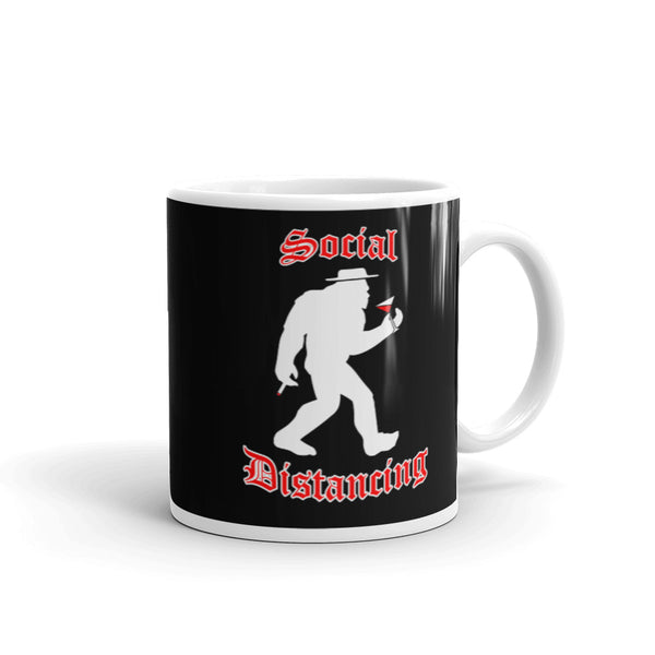 Social Distancing White glossy mug