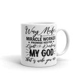 Way Maker White glossy mug