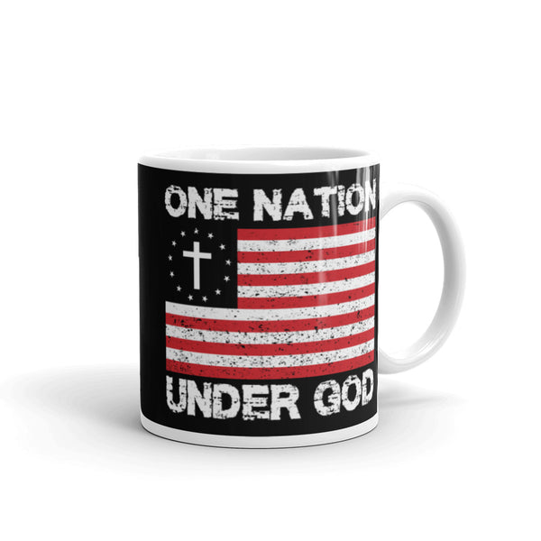 One Nation Under God White glossy mug