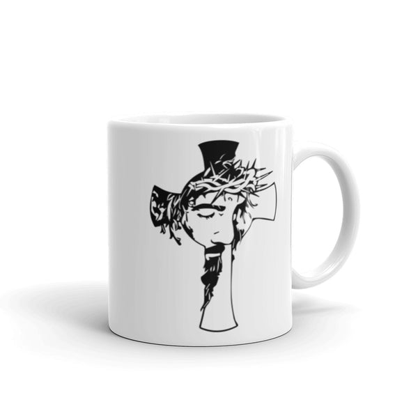 Jesus Cross White glossy mug