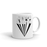 Jesus Saves White glossy mug