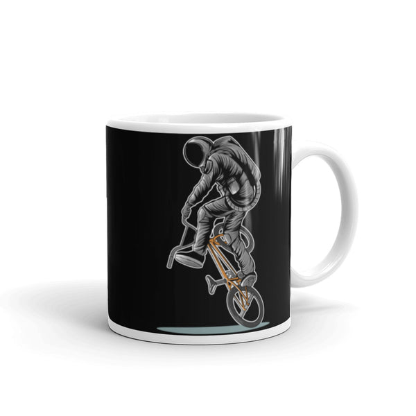 Space Biker White glossy mug