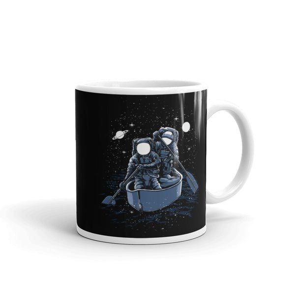 Space Boat White glossy mug