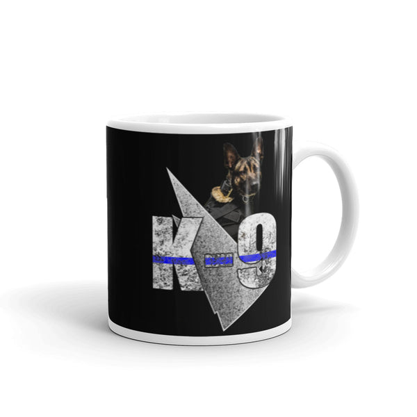 Blue Line K9 White glossy mug