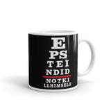 Epstein Eye Chart White glossy mug