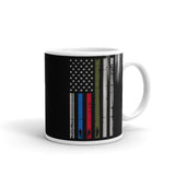 U.S. Support Flag White glossy mug