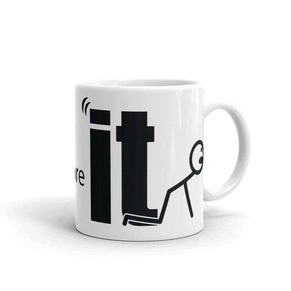 F It White glossy mug