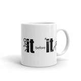 F It White glossy mug