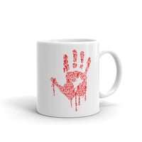 Zombie Bloody Handprint White glossy mug