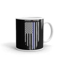 Thin Blue Line Honor & Respect White glossy mug