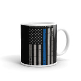 Thin Blue Line (Honor Serve Protect) White glossy mug