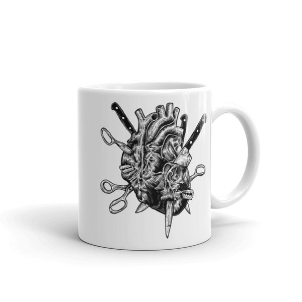 Heart Pain White glossy mug