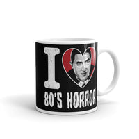 I Heart 80s Horror White glossy mug