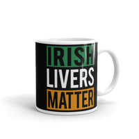 Irish Livers Matter White glossy mug