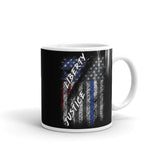 Liberty and Justice White glossy mug