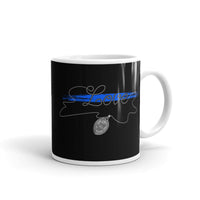 Blue Line Love White glossy mug