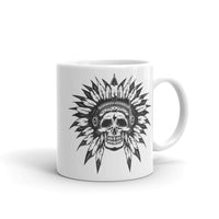 Native Skull White glossy mug