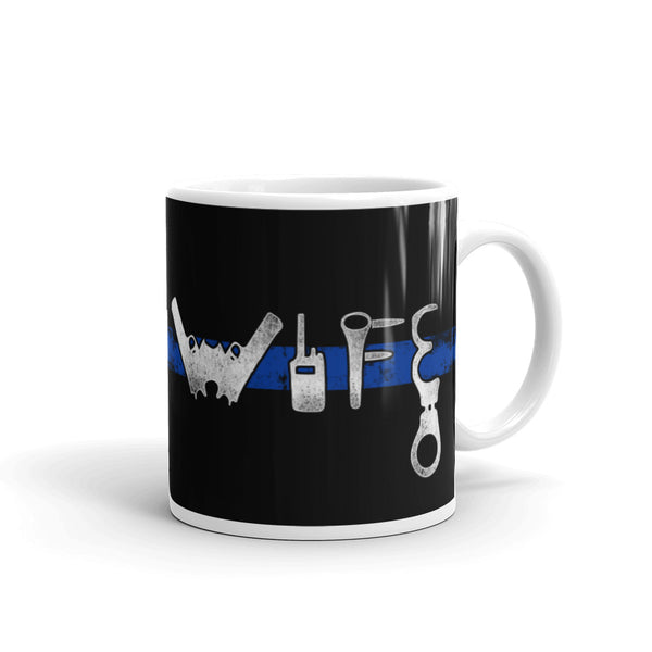 Thin Blue Line Wife White glossy mug