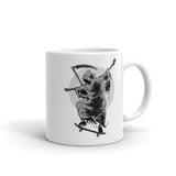 Skate Boarding Reaper White glossy mug