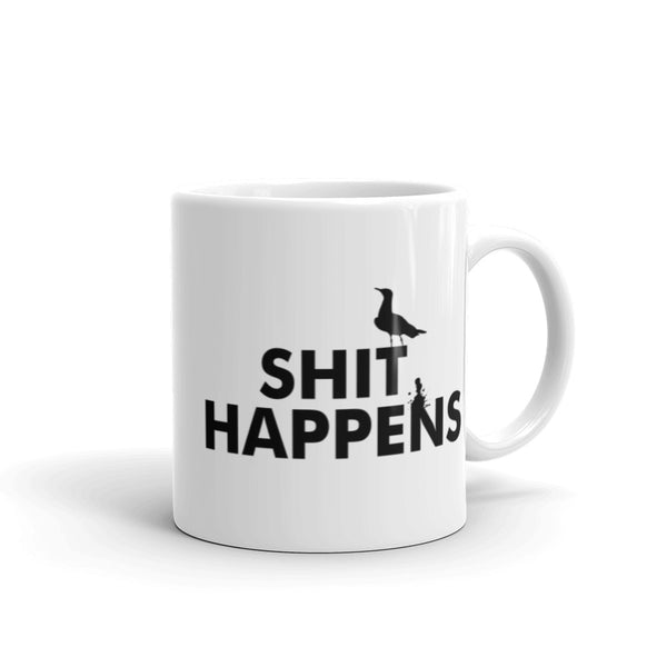 Sh*t Happens White glossy mug