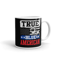 True Blue American White glossy mug