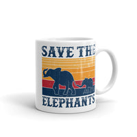 Save the Elephants White glossy mug