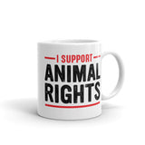 I Support Animal Rights White glossy mug