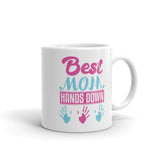 Best Mom Hands Down White glossy mug