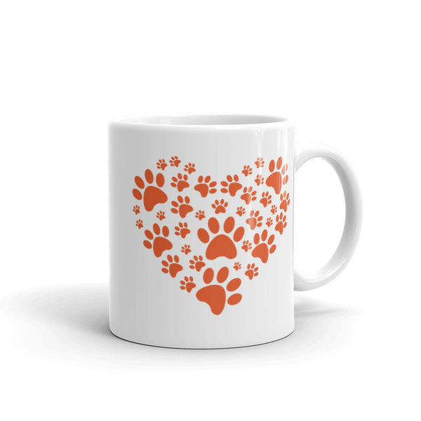 Paw Heart White glossy mug