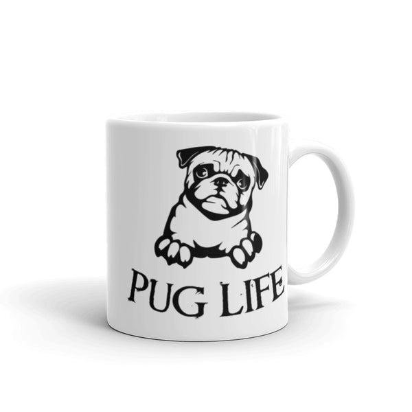 Pug Life White glossy mug