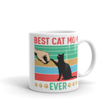 Best Cat Mom Ever White glossy mug