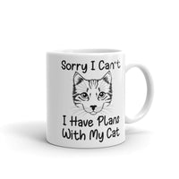 Plans with My Cat White glossy mug