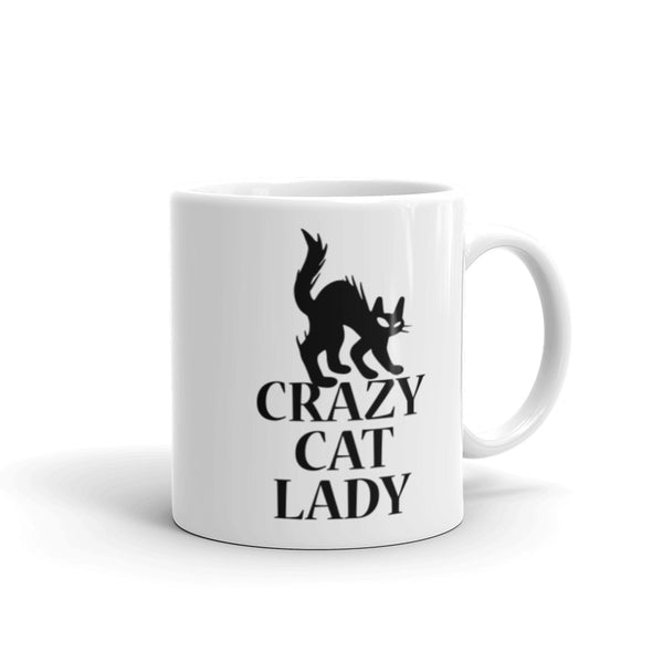 Crazy Cat Lady White glossy mug