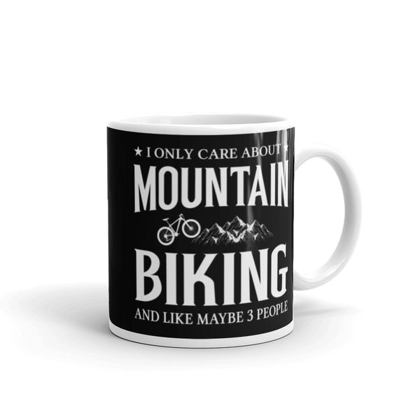 Mountain Biking White glossy mug