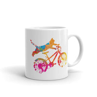 Bike Cat White glossy mug