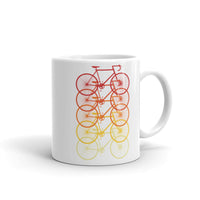 Bikes White glossy mug