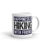 Happiness is Hiking with Friends White glossy mug