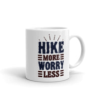 Hike More Worry Less White glossy mug