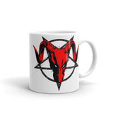 Pentagram Dragon White glossy mug