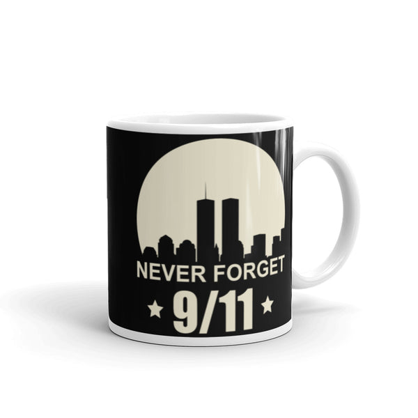 Never Forget 9/11 White glossy mug