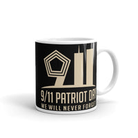 Never Forget 9/11 Patriot Day White glossy mug