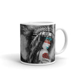 Beautiful Native Woman White glossy mug