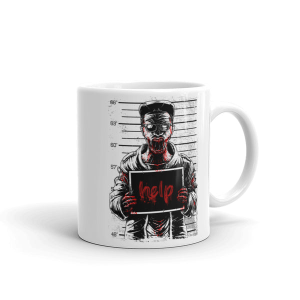 Zombie Mug Shot White glossy mug