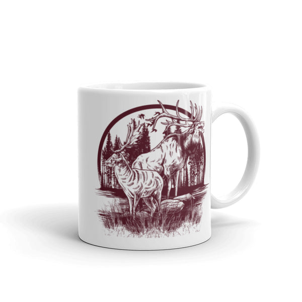 Deer White glossy mug